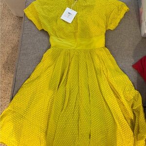 Diane Von Furstenberg Vibrant Yellow Midi Dress